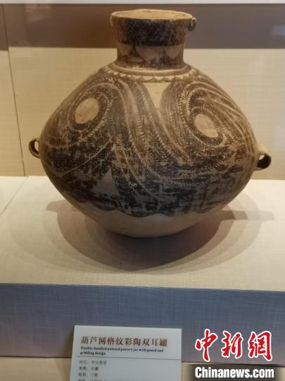 圖為臨洮縣博物館陳列半山類型的馬家窯彩陶?！⊥踉趧P 攝